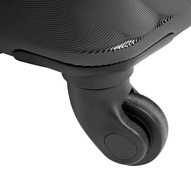 Valise trolley 77L rigide large 4 roues plastique noir 47,5x28,5xH72cm