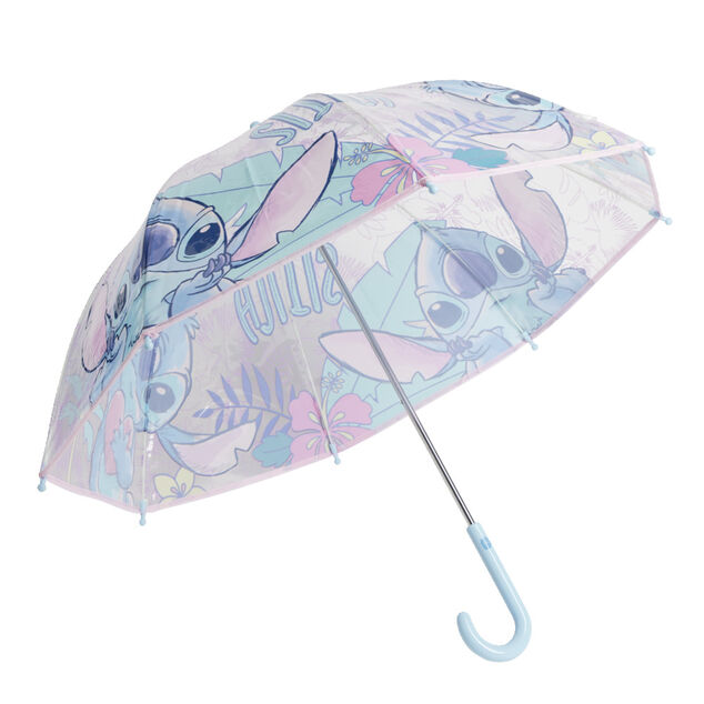 Parapluie bulle Stitch rose polyester et m&eacute;tal