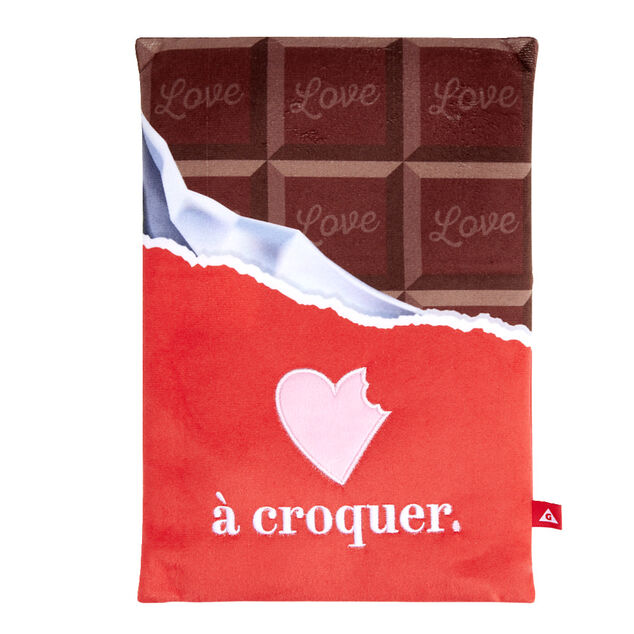 Bouillotte forme tablette de chocolat pour micro onde L32x20x4cm