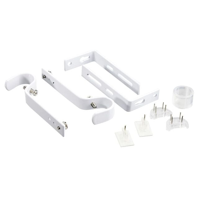 Kit tringle fixe embout mini boule blanc mat L180cm