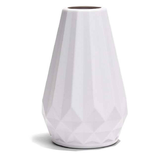 Vase plastique effet origami 7x4,5xH15cm - 4 coloris