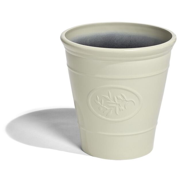 Cache pot motif proven&ccedil;al plastique beige &Oslash;40xH40cm