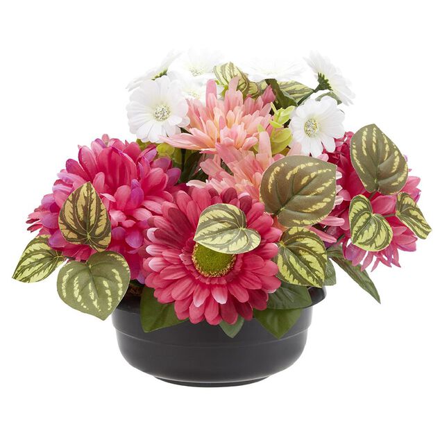 Coupe de fleurs artificielles 22 t&ecirc;tes rose