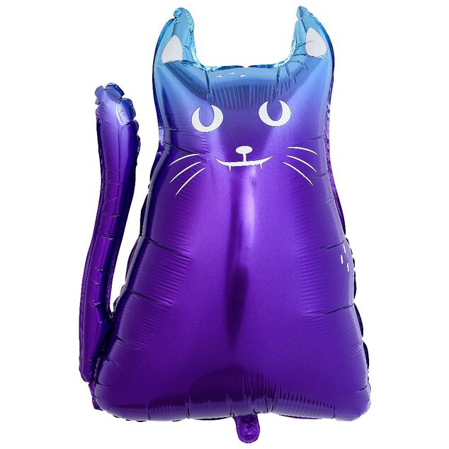 Ballon aluminium Halloween chat violet 55xH80cm