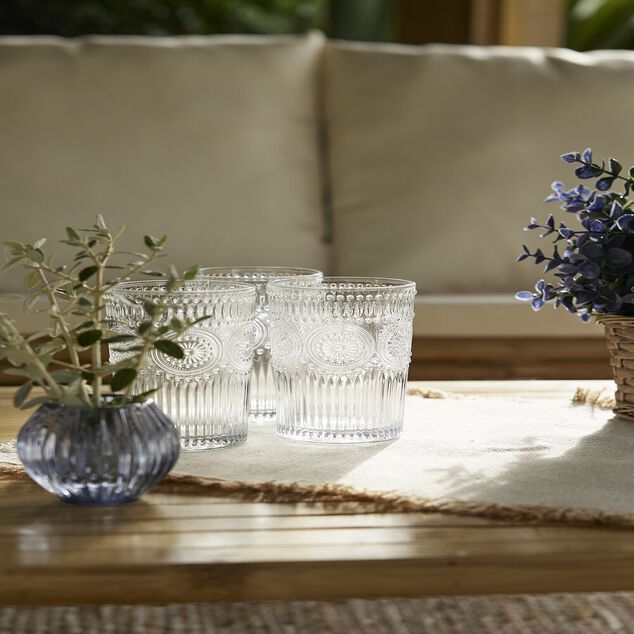 Verre haut motif baroque 350ml H17cm