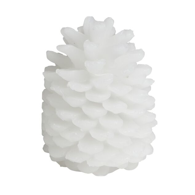 Pomme de pin effet cire &agrave; LED blanc &Oslash;10xH12cm