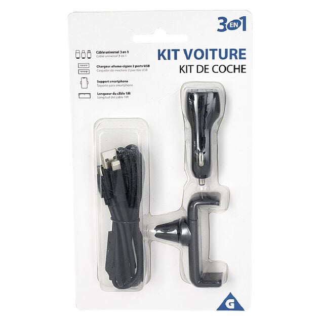 Kit support et chargeur smartphone pour voiture