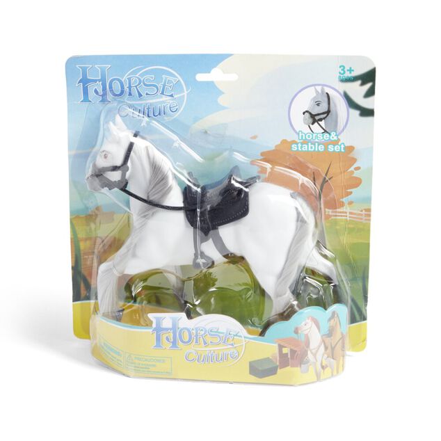 Kit de jeu &eacute;curie et cheval blanc ou marron