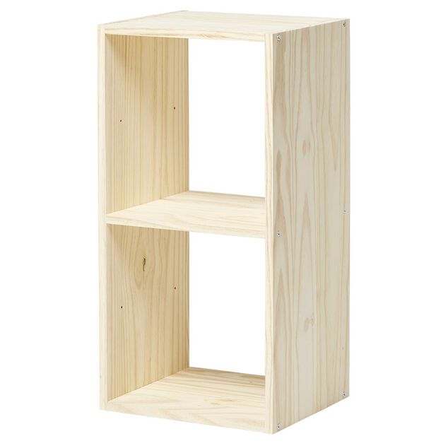 Structure Box Cube 2 cases 35x30x70cm pin naturel