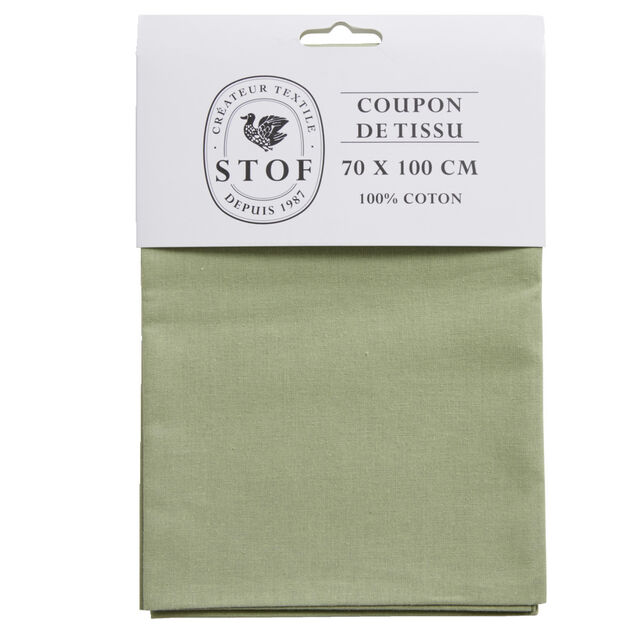 Coupon tissu coton 70x100cm vert