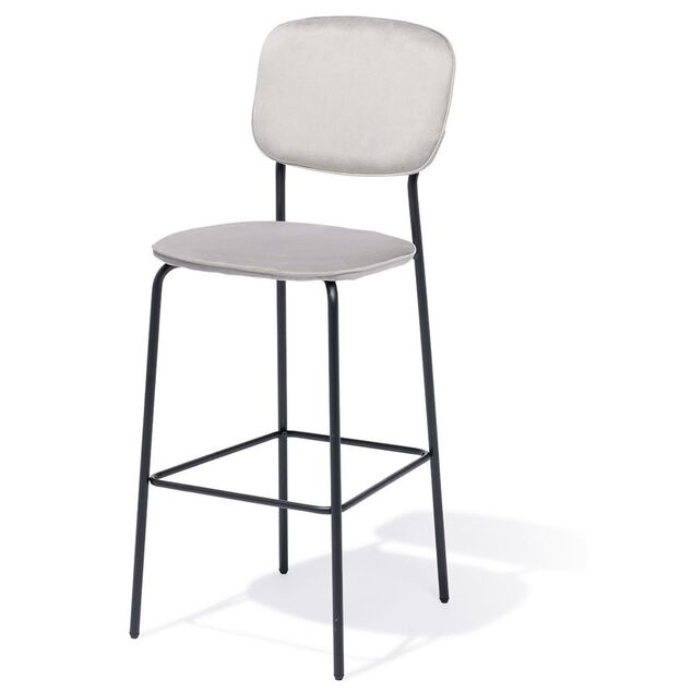 Tabouret de bar Morgane gris - L49xP46xH114 cm