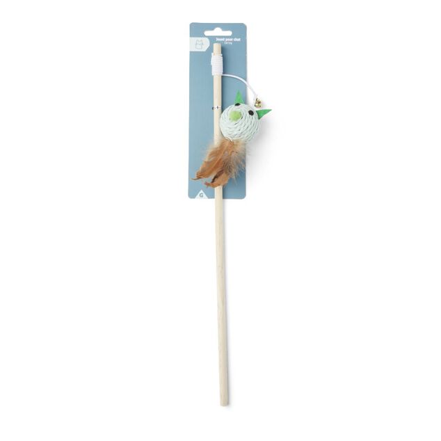 Jouet pour chat canne bois L40cm