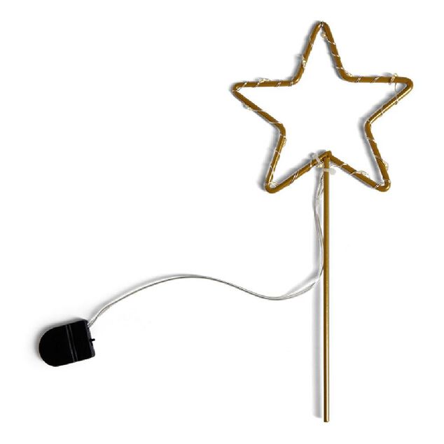 &Eacute;toile lumineuse &agrave; planter 12LED blanc chaud H25cm