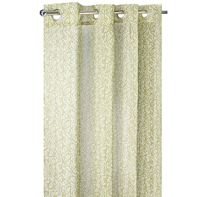 Voilage imprimé motif feuillage avec anneaux 140x240cm (2 modèles)