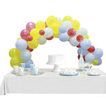 Kit arche de ballons bleu jaune rouge 60 pi&egrave;ces 4m