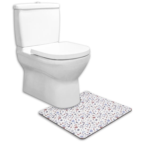 Contour WC PVC motif terrazzo blanc marron bleu 49,5x15cm