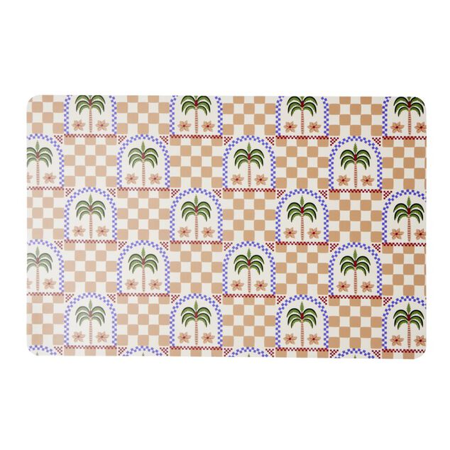 Set de table rectangulaire plastique motif tropical 28,5x43,5cm (2 mod&egrave;les)