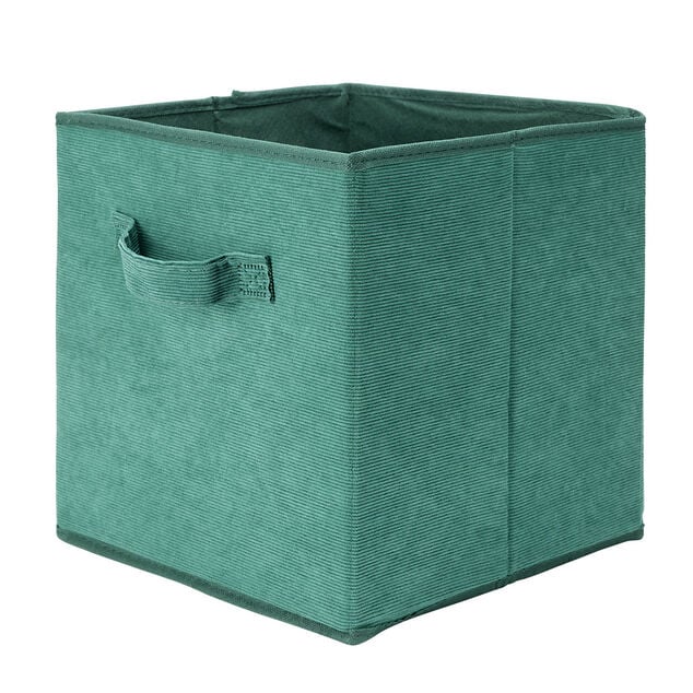 Pani&egrave;re de rangement pliable tissu c&ocirc;tel&eacute; marron 27x27xH27cm