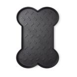 Dessous de gamelle pour chien en plastique gris -  47x32xH2 cm