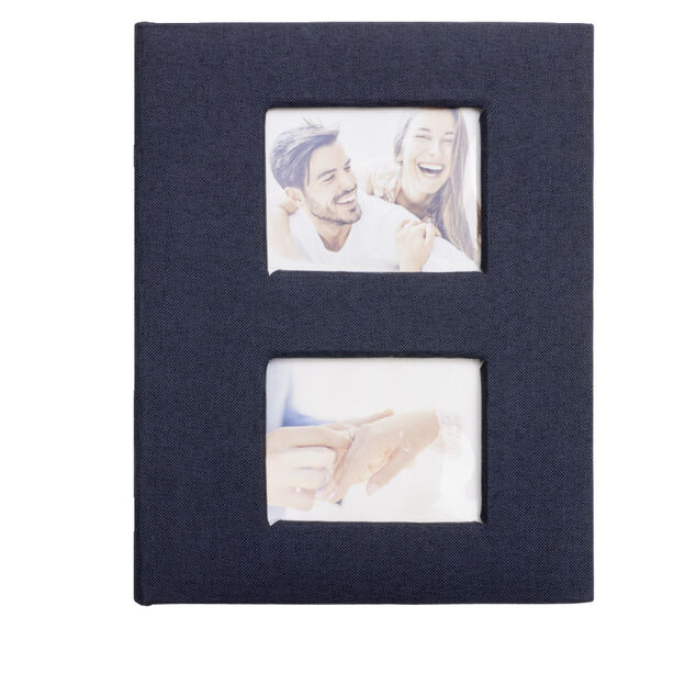 Album photo aspect tissé 23x18xH5,5cm - 2 modèles noir ou beige