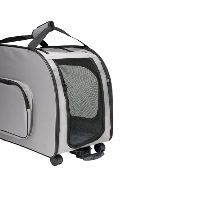 Sac de transport pour animaux avec roulettes souple gris 68x34,5xH48cm