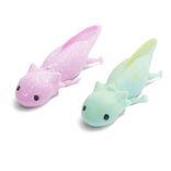 Lot de 2 jouets à catapulter axolot gluant rose et vert