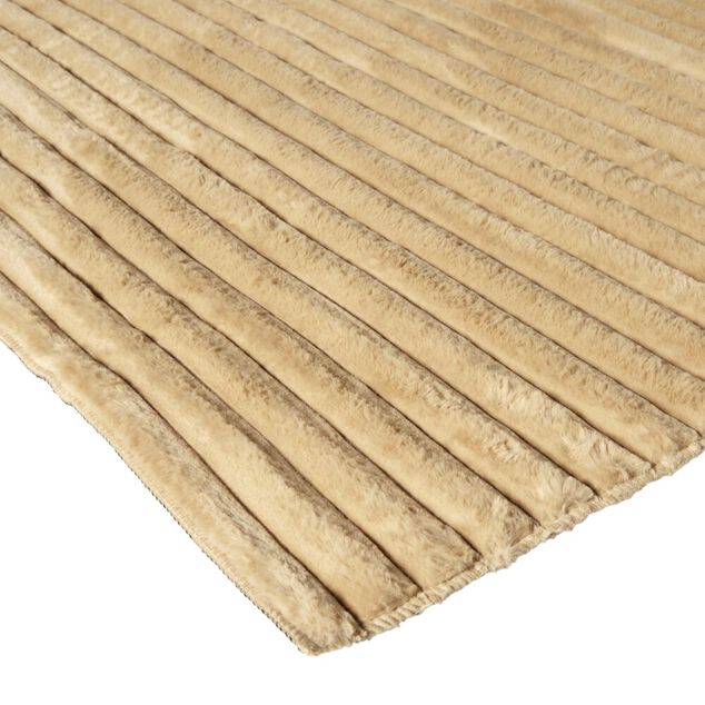 Tapis déco fourrure rayé 120x170cm (2 modèles taupe ou beige)