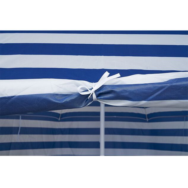 Parasol de plage ray&eacute; &agrave; rideaux &Oslash;200xH210cm