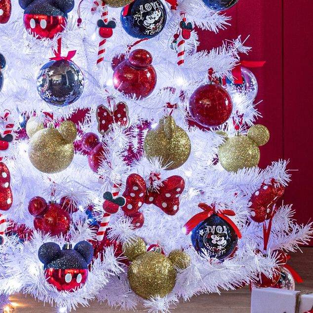 Boule de Noël Disney Mickey doré pailleté 12.2x8.5xH11,5cm