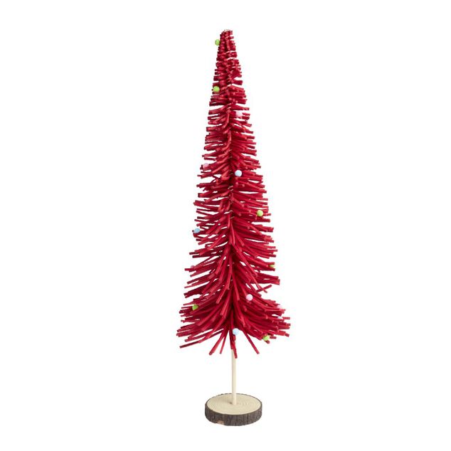 Sapin en feutrine et bois &agrave; poser H90cm - 4 mod&egrave;les
