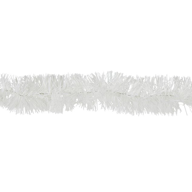 Guirlande de No&euml;l scintillante touffue L400 cm blanc