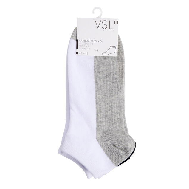 Chaussettes homme tige courte polycoton 3 paires 41/45