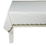 Nappe damass&eacute;e blanche bordure houx