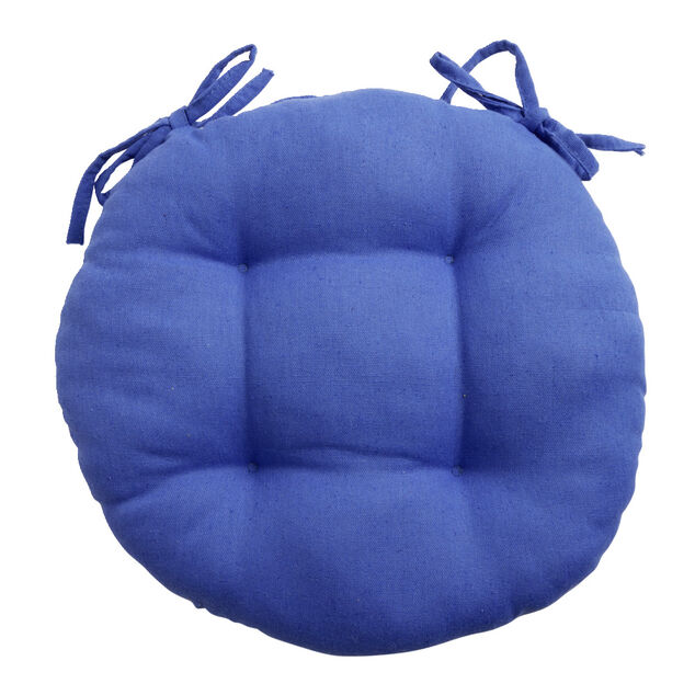 Galette de chaise ronde Ø38cm bleue