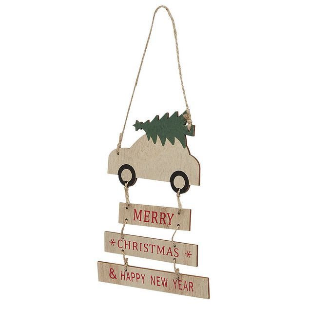 Supension Pancarte de Noël message Merry Christmas et Happy New Year