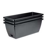 Jardini&egrave;re balcon x3 mod&egrave;le Symphonie 6L plastique gris anthracite