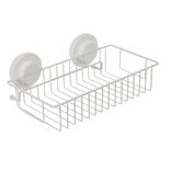 Panier serviteur de douche à ventouse blanc