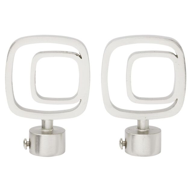 Embout tringle &agrave; rideau &Oslash;20mm carr&eacute; ajour&eacute; aluminium bross&eacute; x2