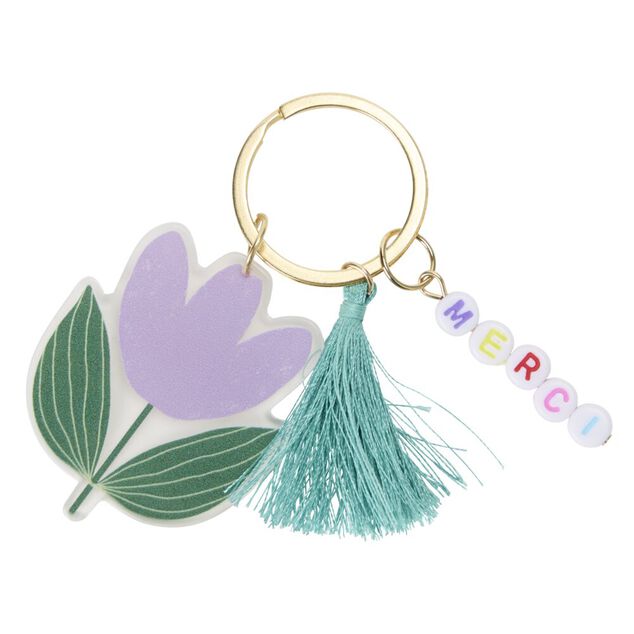 Porte-cl&eacute; remerciement Merci pour cette ann&eacute;e acrylique L10cm (3 mod&egrave;les)