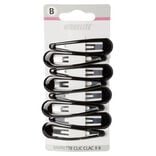 Barrette clic clac métal noir brillant x8