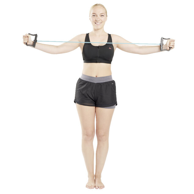 Extenseur fitness avec 3 sangles de musculation L76cm