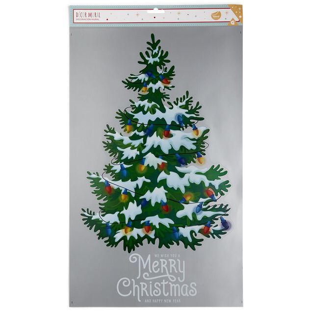 Décoration adhésive fenêtre et mur sapin de Noël repositionnable