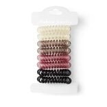 Lot de 8 élastiques à cheveux spirale caoutchouc 3 coloris