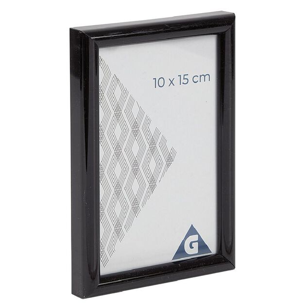 Cadre photo plastique noir 11x16cm pour photo 10x15cm