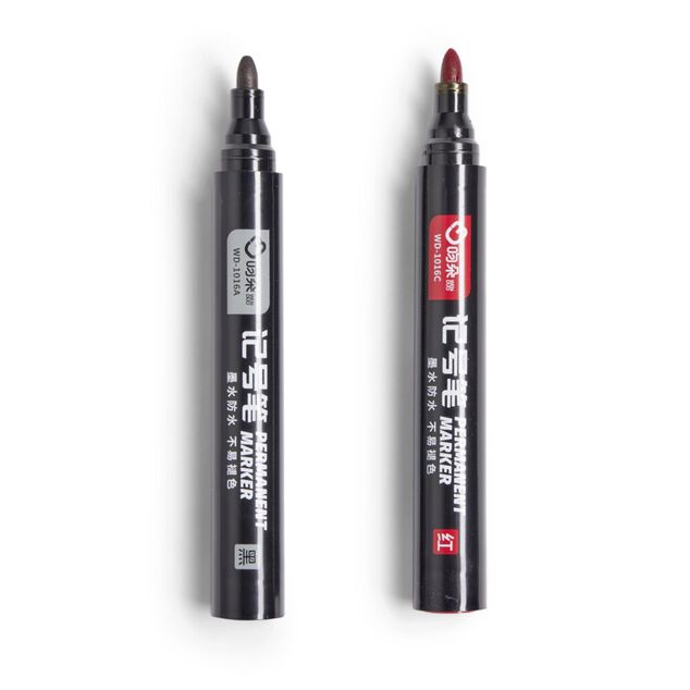 Lot de 2 marqueurs rouge et noir