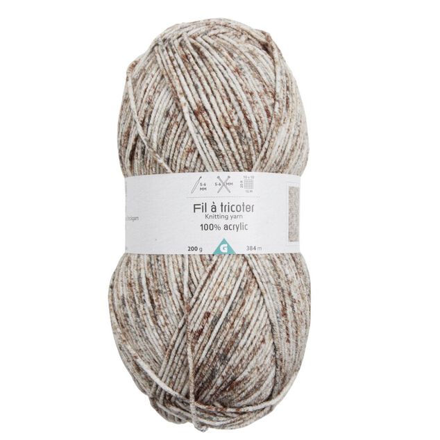 Pelote de fil &agrave; tricoter acrylique brun chocolat 200Gr