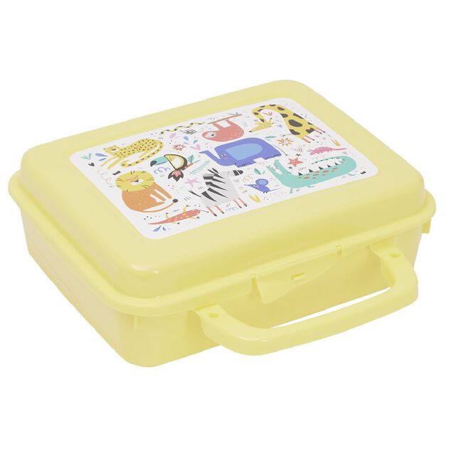 Bo&icirc;te &agrave; sandwich rectangulaire avec anse plastique vert 16x20xH7cm