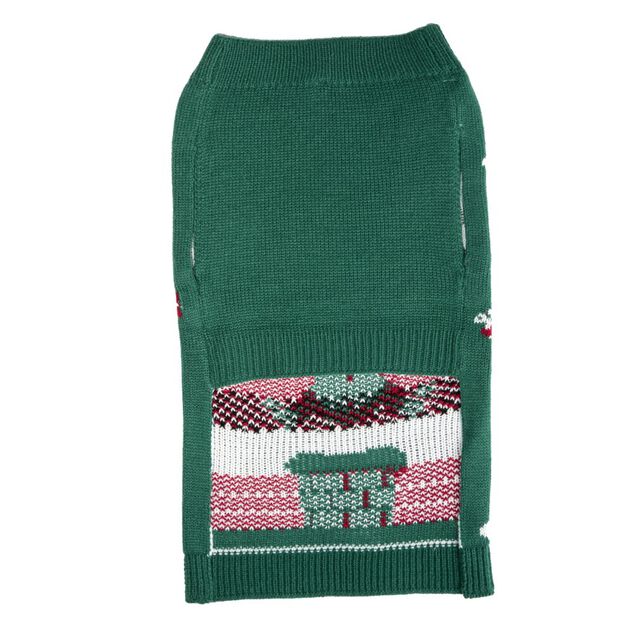 Pull de No&euml;l pour chien acrylique &agrave; motifs L36X20X1 cm TS (2 mod&egrave;les rouge ou vert)