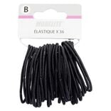 &Eacute;lastique fin sans m&eacute;tal noir x36