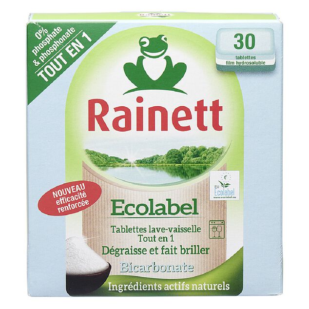 Tablette lave-vaisselle tout en 1 Rainett certifi&eacute; Ecolabel x30